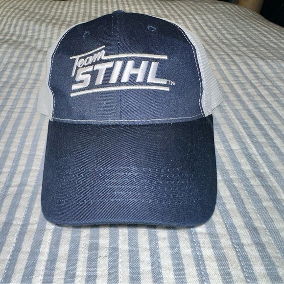 Team STIHL Hat Logo Saws Cap Mesh Back  Baseball Trucker Black - Picture 1 of 10